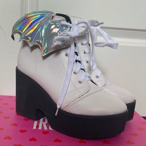 Iron Fist Bat Wing Platform Boots brand new